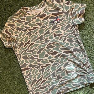 BURLEBO Kids Green and Tan Camo T-Shirt